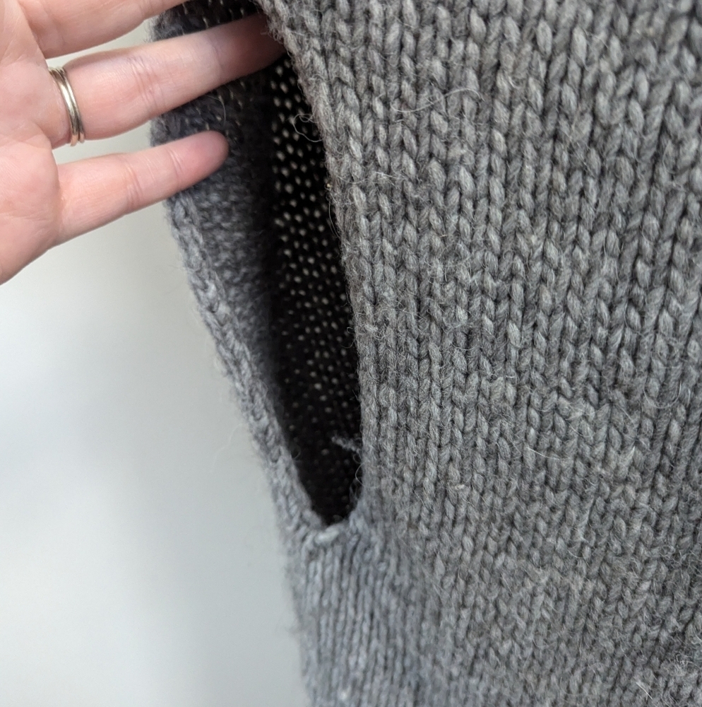 Stefanel Grey Wool Alpaca Blend Knit Sweater Cape Minimalist‎ Luxury - Picture 8 of 14